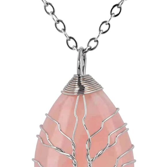 7 Chakra Crystal Necklace Handmade Tree of Life Gemstone Necklaces Pendant Jewel - Picture 1 of 4